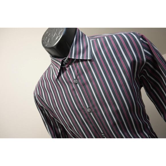 Hugo Boss Dress Shirt Regular Fit Striped Button Up Mens Sz Medium - Picture 1 of 6